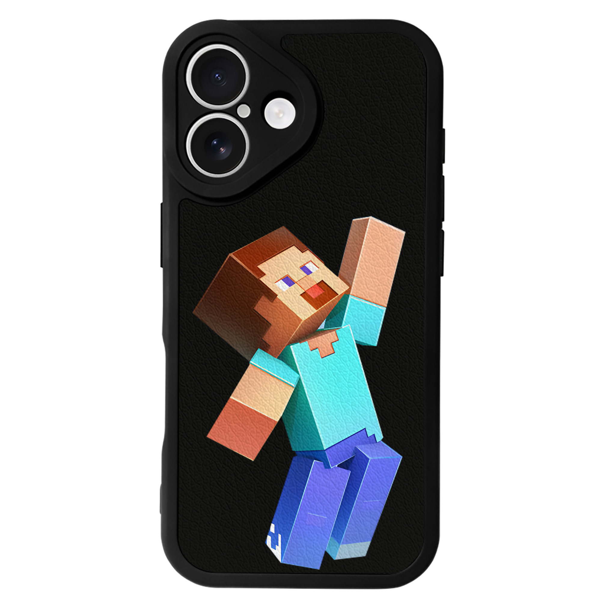 （画像用） マインクラフト ブロックの世界 Minecraft MC Block world 【iPhone 16シリーズ対応】シリコンスマホケース（レザー調） 材質：シリコン